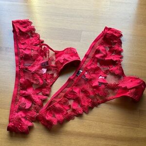 Victoria's Secret Scarlet Floral Lace Panties
